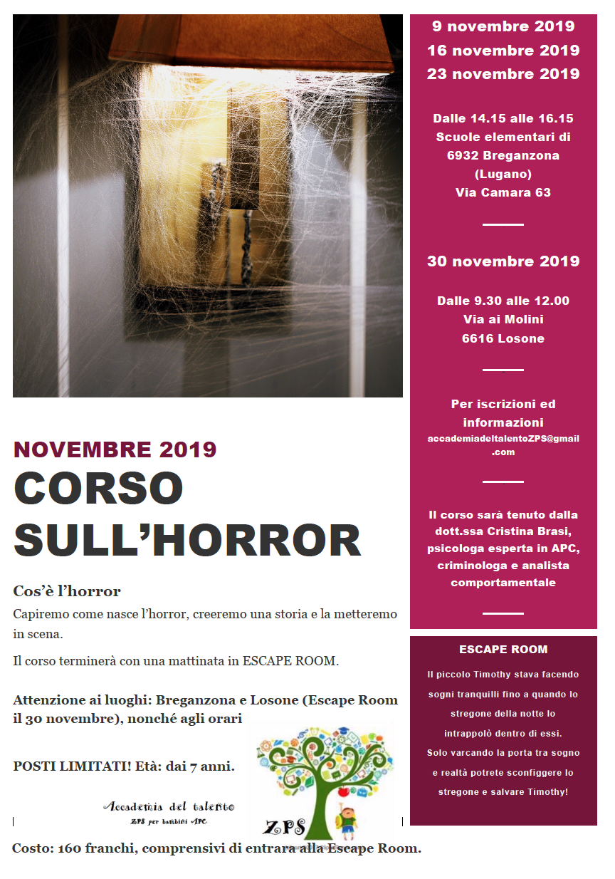 Read more about the article corso sull’horror